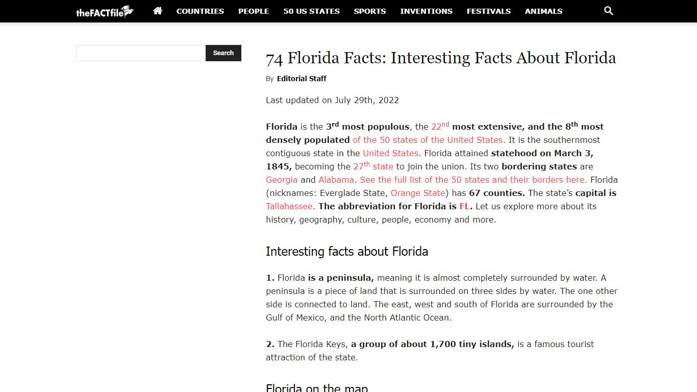 74 Florida Facts: Interesting Facts About Florida - The Fact File