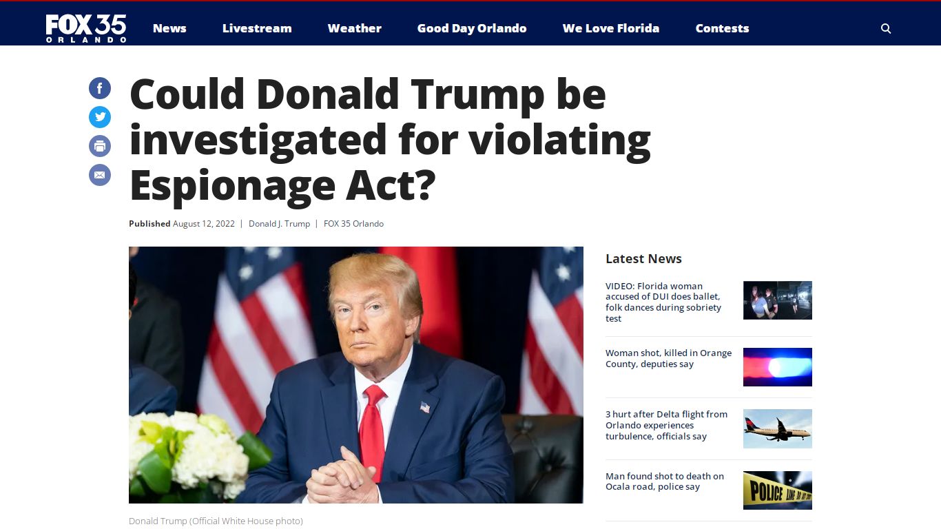 Could Donald Trump be investigated for violating Espionage Act?